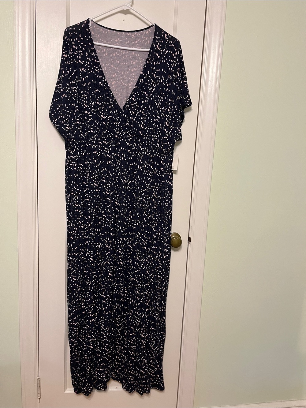 Amazon Essentials Navy Maxi Dress with White Dot Print